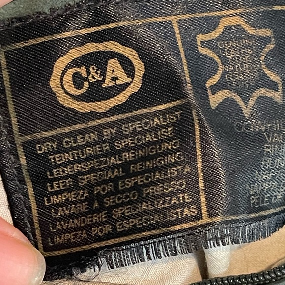 Vintage Angelo Litrico Authentic Dark Green Cowhide Leather Bomber Jacket Sz L - Picture 12 of 13